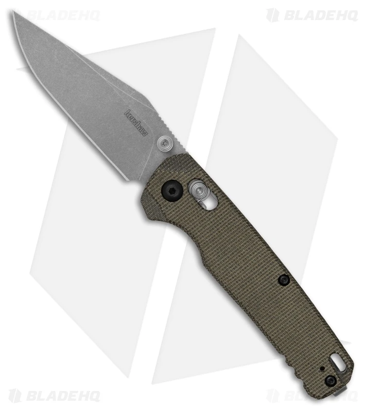 Kershaw Bel Air Clip Point MagnaCut DuraLock Knife Canvas Micarta (3.1" SW) 1 Kershaw Bel Air Clip Point MagnaCut DuraLock Knife Canvas Micarta (3.1" SW)