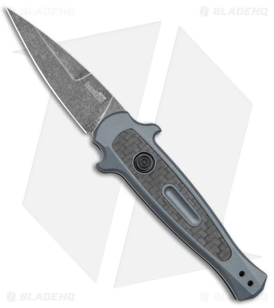 Kershaw Launch 12 Mini Stiletto Automatic Knife Gray/CF (2.5" Black Stonewash) 1 Kershaw Launch 12 Mini Stiletto Automatic Knife Gray/CF (2.5" Black Stonewash)