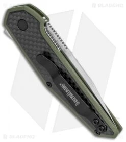 Kershaw Anso Fraxion Liner Lock Knife CF/OD Green G-10 (2.75" Satin) 1160OL 6 Kershaw Anso Fraxion Liner Lock Knife CF/OD Green G-10 (2.75" Satin) 1160OL -Kershaw Kershaw Anso Fraxion LL CF Green G 10 1160OL BHQ 79686 jr side
