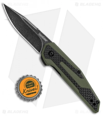 Kershaw Anso Fraxion Liner Lock Knife CF/OD Green G-10 (2.75" Black SW) 1160OLBW 4 Kershaw Anso Fraxion Liner Lock Knife CF/OD Green G-10 (2.75" Black SW) 1160OLBW - Image 4