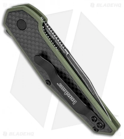 Kershaw Anso Fraxion Liner Lock Knife CF/OD Green G-10 (2.75" Black SW) 1160OLBW 3 Kershaw Anso Fraxion Liner Lock Knife CF/OD Green G-10 (2.75" Black SW) 1160OLBW - Image 3