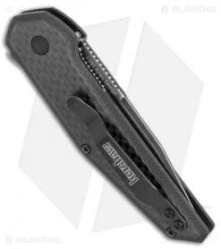 Kershaw Anso Fraxion Liner Lock Knife Carbon Fiber/G-10 (2.75" BlackWash) 1160 -Kershaw Kershaw Anso Fraxion carbon fiber G10 blackwash 1160 BHQ 52157 er side