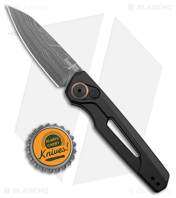 Kershaw Auto Launch 11 Black Aluminum Automatic Knife (2.75" Damascus) 7550DAM 4 Kershaw Auto Launch 11 Black Aluminum Automatic Knife (2.75" Damascus) 7550DAM - Image 4