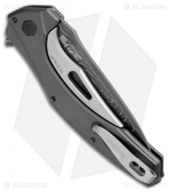 Kershaw Bareknuckle Sub Frame Lock Knife Gray Al (3.5" Damascus) 7777DAM -Kershaw Kershaw Bareknuckle Sub FL Gray Al Damascus 7777DAM BHQ 103079 jr side