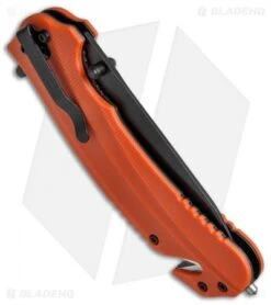 Kershaw Barricade Assisted Opening Knife Orange GFN (3.5" Black Oxide) 8650 -Kershaw Kershaw Barricade Orange GFN Black Oxide 8650 BHQ 52197 jr side