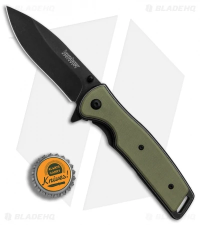 Kershaw Bevy Assisted Opening Knife OD Green G-10 (3.5" Blackwash) 4 Kershaw Bevy Assisted Opening Knife OD Green G-10 (3.5" Blackwash) - Image 4