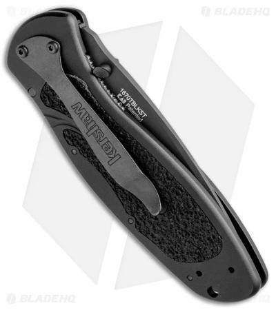 Kershaw Blur Tanto Assisted Opening Knife Black (3.375" Black Serr) 1670TBLKST 3 Kershaw Blur Tanto Assisted Opening Knife Black (3.375" Black Serr) 1670TBLKST - Image 3