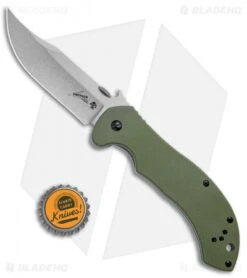 Kershaw Emerson CQC-10K Frame Lock Knife OD Green G-10 (3.5" Stonewash) 6030 -Kershaw Kershaw CQC 10K FL OD Green G 10 SW 6030 BHQ 52196 jr bottlecap