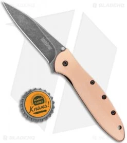 Kershaw Leek Assisted Opening Knife Copper (3" Black SW) 1660CUBW -Kershaw Kershaw Copper Leek Assited Opening Blackwash 1660CUBW BHQ 123691 jr bottlecap