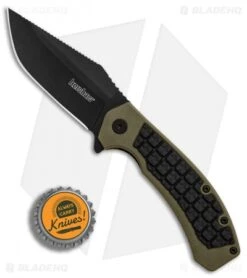 Kershaw Faultline Liner Lock Knife Green/Black GFN (3" Black) 8760 -Kershaw Kershaw Faultline Green Black GFN black BHQ 81280 er bottlecap
