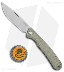 Kershaw Federalist Folding Knife Green Micarta (3.25" Stonewash) 4320 -Kershaw Kershaw Federalist Folding Green Micarta SW BHQ 139782 jr bottlecap