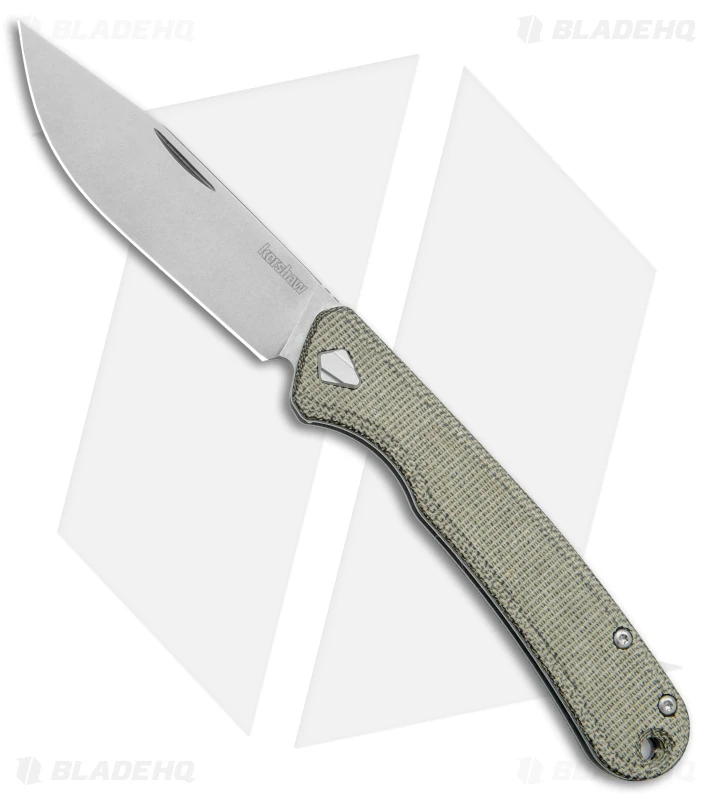 Kershaw Federalist Folding Knife Green Micarta (3.25" Stonewash) 4320 1 Kershaw Federalist Folding Knife Green Micarta (3.25" Stonewash) 4320