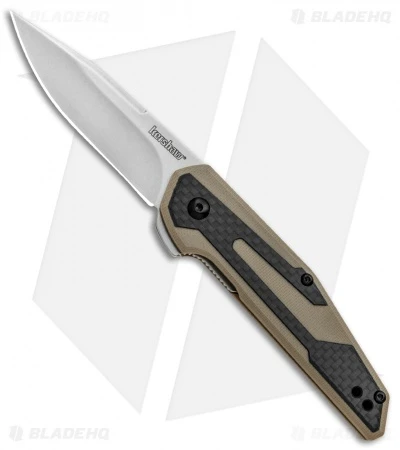 Kershaw Anso Fraxion Liner Lock Knife CF/Tan G-10 (2.75" Stonewash) 1160TAN 1 Kershaw Anso Fraxion Liner Lock Knife CF/Tan G-10 (2.75" Stonewash) 1160TAN