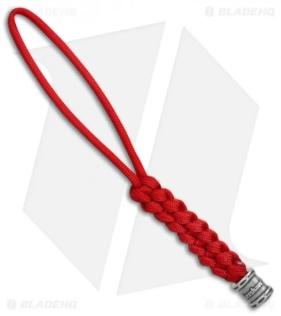 Kershaw Knives Tied Red Paracord Lanyard + Kershaw Bead 1 Kershaw Knives Tied Red Paracord Lanyard + Kershaw Bead