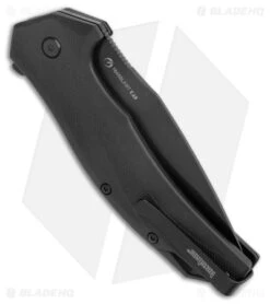 Kershaw Lateral Spring Assisted Knife Black GRN (3" Black Serr) 1645BLKST -Kershaw Kershaw Lateral Knife Black Black Serr BHQ 178498 jr side