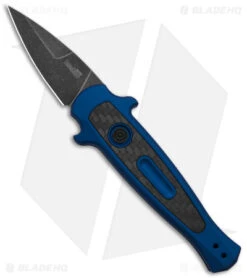 Kershaw 7 Kershaw Launch 12 CA Legal Mini Stiletto Automatic Knife Blue/CF (1.9" Black SW)