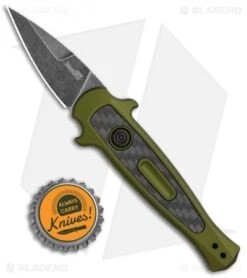 Kershaw Launch 12 CA Legal Stiletto Automatic Knife OD Green (1.9" Black SW) -Kershaw Kershaw Launch 12 Call Legal Stiletto Auto OD Green KER7130OLBW BHQ 114625 jr bottlecap
