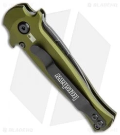 Kershaw Launch 12 CA Legal Stiletto Automatic Knife OD Green (1.9" Black SW) -Kershaw Kershaw Launch 12 Call Legal Stiletto Auto OD Green KER7130OLBW BHQ 114625 jr side