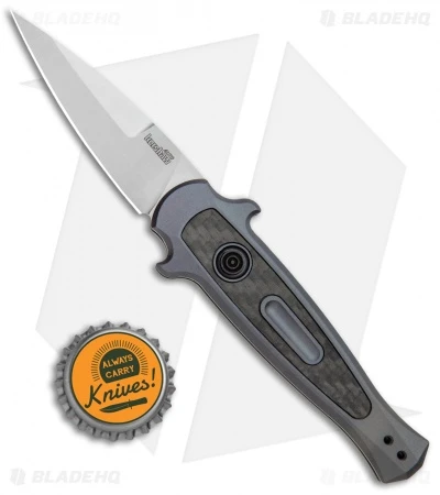 Kershaw Launch 12 Mini Stiletto Automatic Knife Gray/CF (2.5" Stonewash) 7125GRY 4 Kershaw Launch 12 Mini Stiletto Automatic Knife Gray/CF (2.5" Stonewash) 7125GRY - Image 4