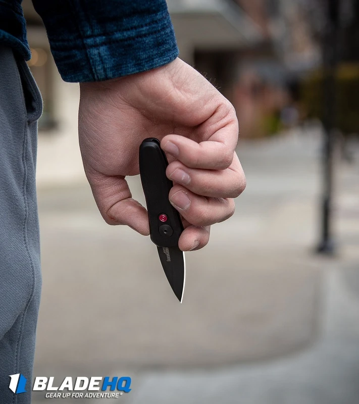 Kershaw Launch 4 CA Legal Automatic Knife Black Aluminum (1.9" Damascus) 9 Kershaw Launch 4 CA Legal Automatic Knife Black Aluminum (1.9" Damascus) - Image 9