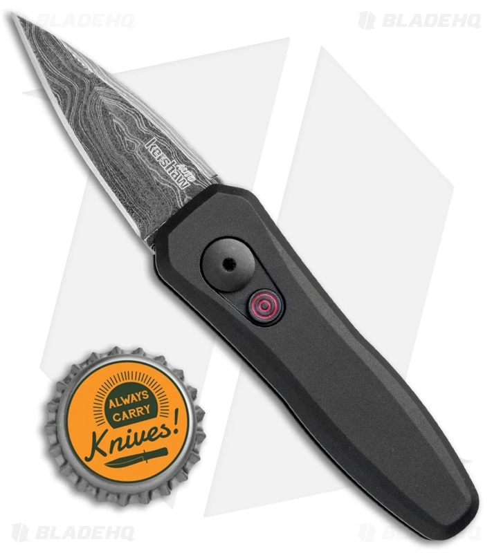 Kershaw Launch 4 CA Legal Automatic Knife Black Aluminum (1.9" Damascus) 4 Kershaw Launch 4 CA Legal Automatic Knife Black Aluminum (1.9" Damascus) - Image 4
