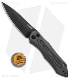 Kershaw Launch 6 Automatic Knife Gray Aluminum (3.75" Black) 7800GRYBLK -Kershaw Kershaw Launch 6 Auto Gray Aluminum Black KER7800GRYBLK BHQ 91252 jr bottlecap