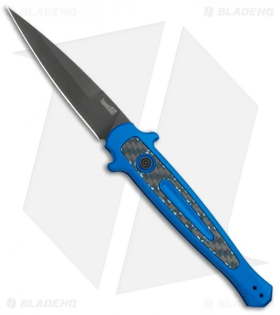 Kershaw Launch 8 Stiletto Automatic Knife Blue/CF (3.5" Stonewash) 1 Kershaw Launch 8 Stiletto Automatic Knife Blue/CF (3.5" Stonewash)