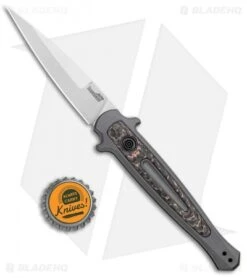 Kershaw Launch 8 Stiletto Automatic Knife Fat Carbon Snake (3.5" Stonewash) -Kershaw Kershaw Launch 8 Stiletto Auto Fat Carbon Snake SW BHQ 99988 jr bottlecap