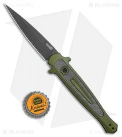 Kershaw Launch 8 Stiletto Automatic Knife Green/CF (3.5" Black) 7 Kershaw Launch 8 Stiletto Automatic Knife Green/CF (3.5" Black) -Kershaw Kershaw Launch 8 Stiletto Auto Green CF Black KER7150OLBLK BHQ 109602 jr bottlecap
