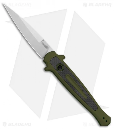 Kershaw Launch 8 Stiletto Automatic Knife Green/CF (3.5" Stonewash) 1 Kershaw Launch 8 Stiletto Automatic Knife Green/CF (3.5" Stonewash)