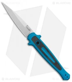 Kershaw 11 Kershaw Launch 8 Stiletto Automatic Knife Teal/CF (3.5" Stonewash)