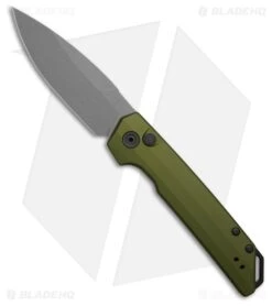 Kershaw Launch Iridium MagnaCut Automatic Knife Olive Aluminum (3.5" Stonewash)