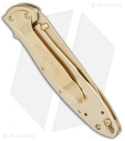 Kershaw Leek Assisted Opening Knife 24K Gold Plated (3" Gold) 1660G -Kershaw Kershaw Leek 24K Gold Plated Gold KS1660G BHQ 76611 jr side