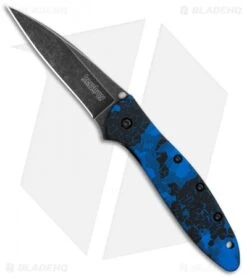 Kershaw Leek Spring Assisted Knife A/O Digital Blue (3" Black SW) 1660DBLU