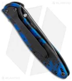 Kershaw Leek Spring Assisted Knife A/O Digital Blue (3" Black SW) 1660DBLU 6 Kershaw Leek Spring Assisted Knife A/O Digital Blue (3" Black SW) 1660DBLU -Kershaw Kershaw Leek A O Digital Blue Blackwash KS1660DBLU BHQ 102811 jr side