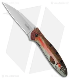 Kershaw Leek Assisted Opening Knife Rainbow Trout (3" Bead Blast) 1660TROUT
