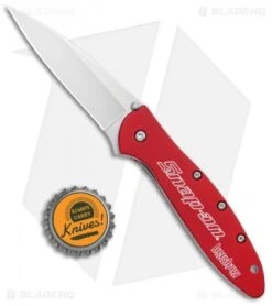 Kershaw Leek Assisted Opening Liner Lock Knife Red Snap On (3" Bead Blast) -Kershaw Kershaw Leek Assited Opening LL Red Snap On BB KS1660RAT BHQ 99879 jr bottlecap