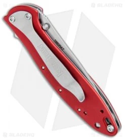 Kershaw Leek Assisted Opening Liner Lock Knife Red Snap On (3" Bead Blast) -Kershaw Kershaw Leek Assited Opening LL Red Snap On BB KS1660RAT BHQ 99879 jr side