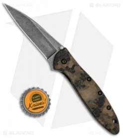 Kershaw Leek Spring Assisted Knife A/O Digital Brown (3" Black SW) 1660DEB 7 Kershaw Leek Spring Assisted Knife A/O Digital Brown (3" Black SW) 1660DEB -Kershaw Kershaw Leek Auto Digital Brown Blackwash BHQ 113292 jr bottlecap