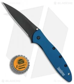 Kershaw Leek Assisted Opening Knife Blue (3" Black) 1660NBBLK 11 Kershaw Leek Assisted Opening Knife Blue (3" Black) 1660NBBLK -Kershaw Kershaw Leek Blue black BHQ 77341 er bottlecap