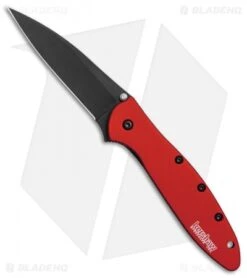 Kershaw Leek Assisted Opening Knife Red (3" Black) 1660RDBLK
