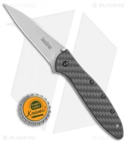 Kershaw Leek Assisted Opening Knife Carbon Fiber (3" Stonewash) 1660CF 12 Kershaw Leek Assisted Opening Knife Carbon Fiber (3" Stonewash) 1660CF -Kershaw Kershaw Leek cf sw BHQ 52168 jr bottlecap