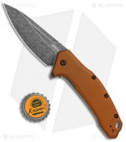 Kershaw Link Drop Point Knife Flat Dark Earth Aluminum (3.25" BlackWash) 7 Kershaw Link Drop Point Knife Flat Dark Earth Aluminum (3.25" BlackWash) -Kershaw Kershaw Link Assisted SW Plain FDE Handle 1776BRZBW BHQ 85193 jr bottlecap