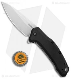 Kershaw Link Drop Point Knife Black (3.25" M390 Stonewash) 1776BLK -Kershaw Kershaw Link DP Black SW 1776BLK BHQ 75307 jr bottlecap 2
