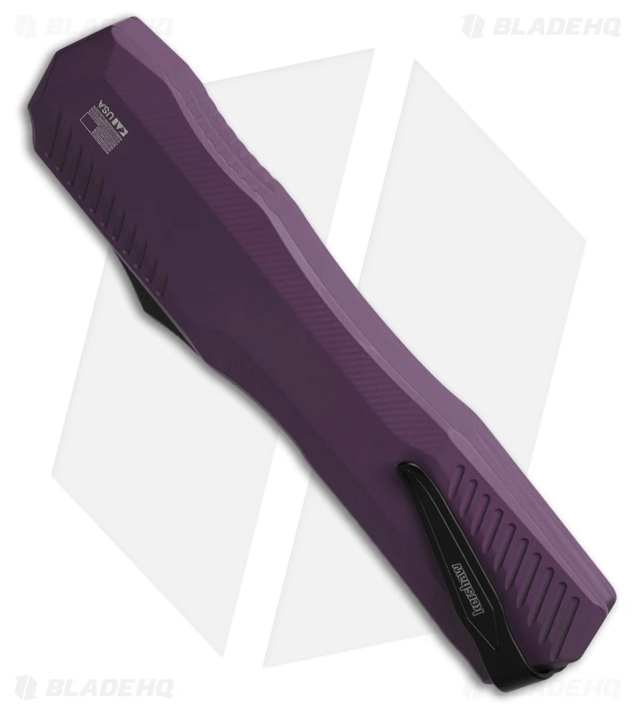 Kershaw Livewire MagnaCut OTF Automatic Knife Purple Aluminum (3.4" Black) 3 Kershaw Livewire MagnaCut OTF Automatic Knife Purple Aluminum (3.4" Black) - Image 3