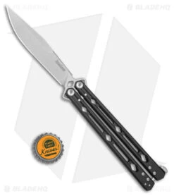 Kershaw Lucha Balisong Butterfly Knife Black (4.5" Stonewash) 5150BLK -Kershaw Kershaw Lucha Balisong Butterfly Black SW BHQ 117073 jr bottlecap