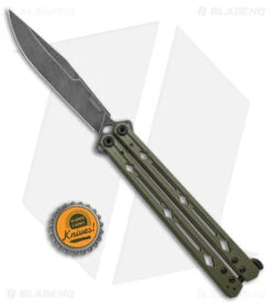 Kershaw Lucha Balisong Butterfly Knife OD Green (4.5" Blackwash) 5150ODBW -Kershaw Kershaw Lucha Balisong Butterfly OD Green Blackwash 5150ODBW BHQ 117072 jr bottlecap