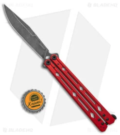 Kershaw Lucha Balisong Butterfly Knife Red (4.5" Blackwash) 5150RDBW -Kershaw Kershaw Lucha Balisong Butterfly Red Blackwash 5150RDBW BHQ 117070 jr bottlecap large