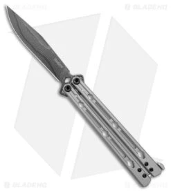 Kershaw Lucha Balisong Butterfly Knife Gray Stainless (4.5" Damascus) 5150DAM