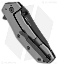 Kershaw Median Bead Blast A/O Frame Lock Knife Stainless Steel (3" Black) -Kershaw Kershaw Median BB A O FL SS Black KS1551TI BHQ 100764 jr side